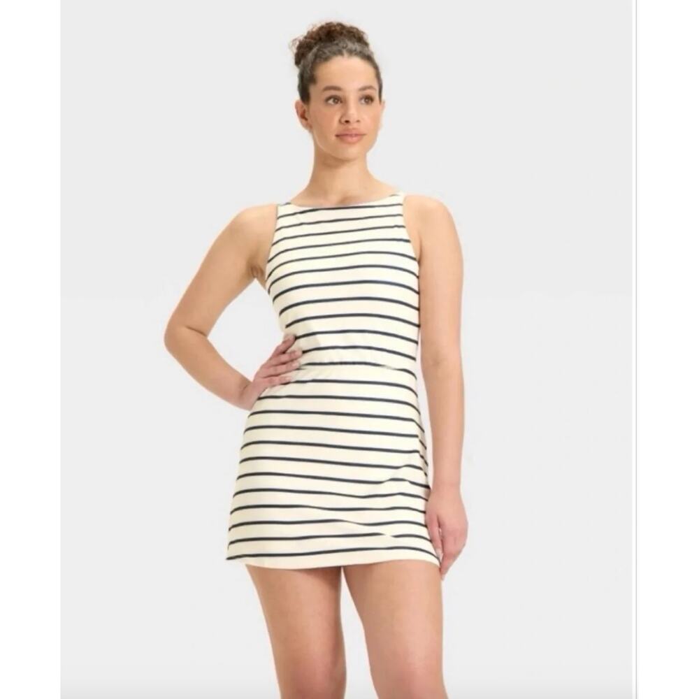 All In Motion White & Blue Athletic Dress L New with Tags